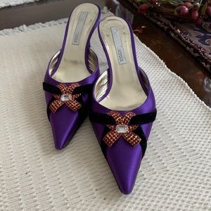 Christian Lacroix purple kitten heel shoes. Size 40